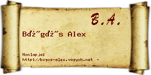 Bögös Alex névjegykártya