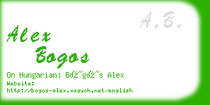 alex bogos business card